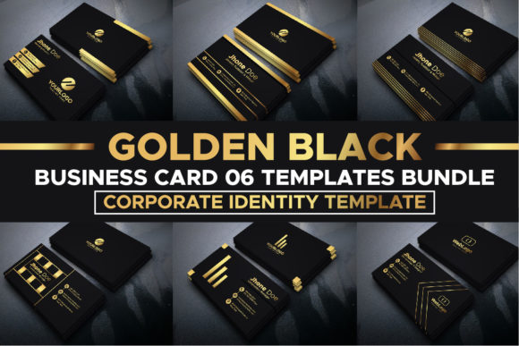 Golden Black 6 Business Card Bundle