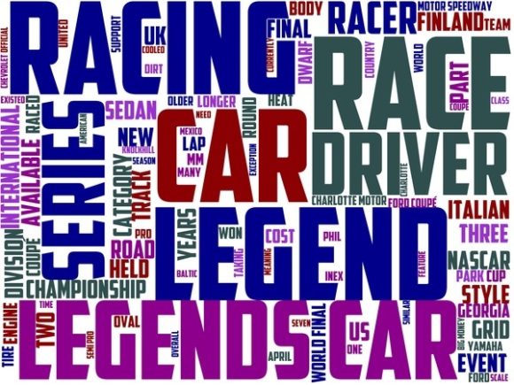 Legends Car Racing Wordart Skinny Tumble