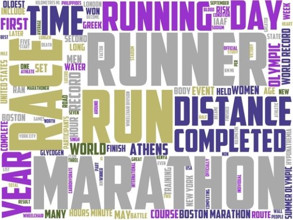 Marathon Wordart Skinny Tumbler