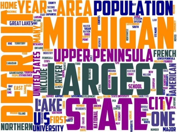 Michigan Wordart Print